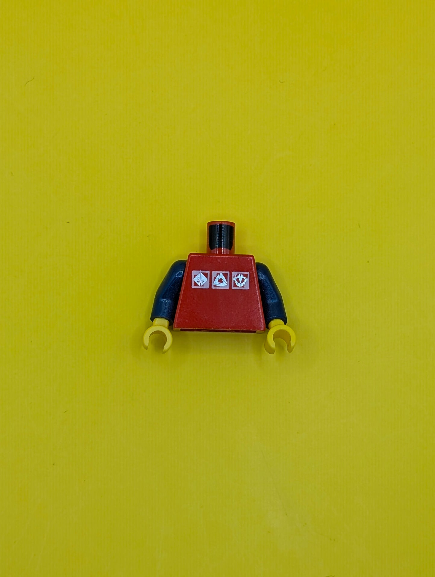 Torso Gravity Games with 3 White & Silver Logos Pattern / Dark Blue Arms / Yellow Hands 973pb0274c02 Lego