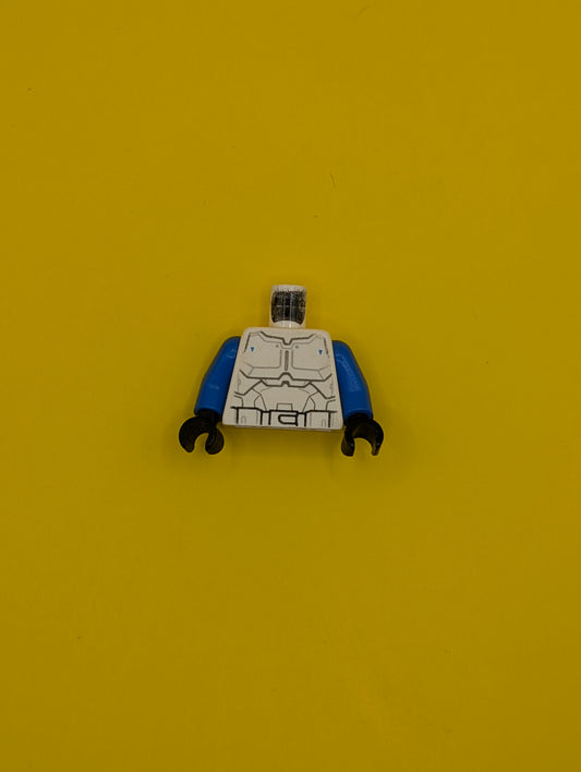 973pb1467c01 Torso SW Armor Special Forces Commander with Small Blue Triangles Pattern / Blue Arms / Black Hands Lego Part