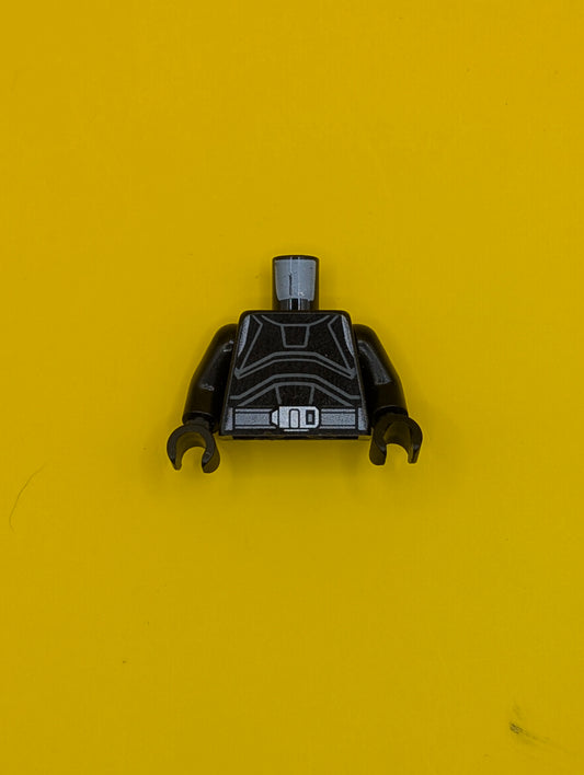 Torso SW Armor with Light Bluish Gray Outlines, Dark Bluish Gray Belt, Silver Buckle, and Backpack with Red Lights Pattern / Black Arms / Black Hands 973pb4784c01 Lego