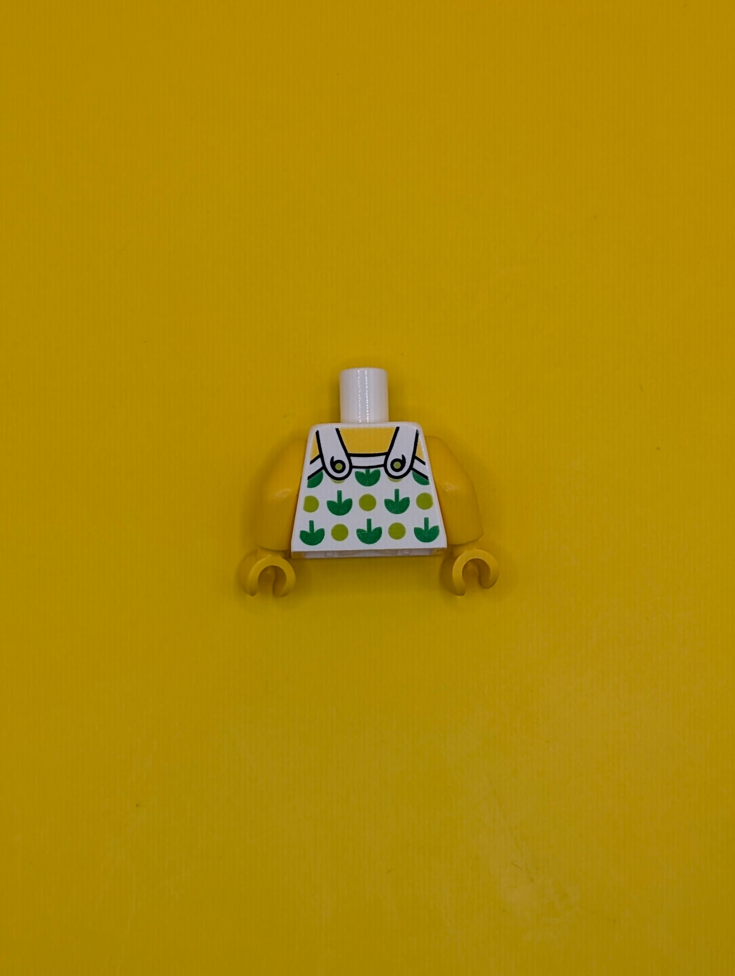 Torso Halter Top with Green Apples and Lime Spots and Back Print Pattern / Yellow Arms / Yellow Hands 973pb2732c01 Lego
