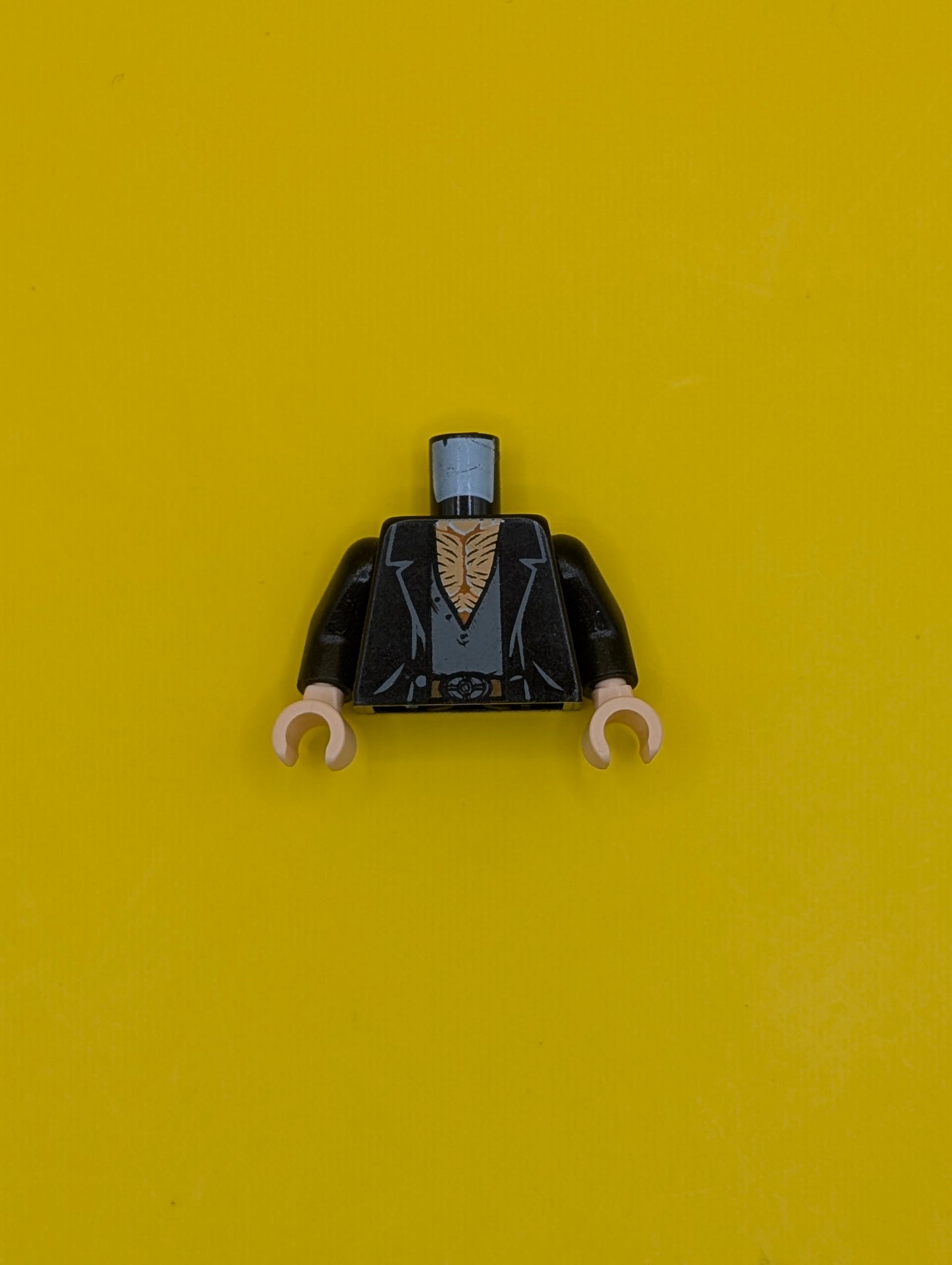 Torso Open Jacket over Open Shirt, Hairy Chest Pattern / Black Arms / Light Nougat Hands 973pb0730c01 Lego