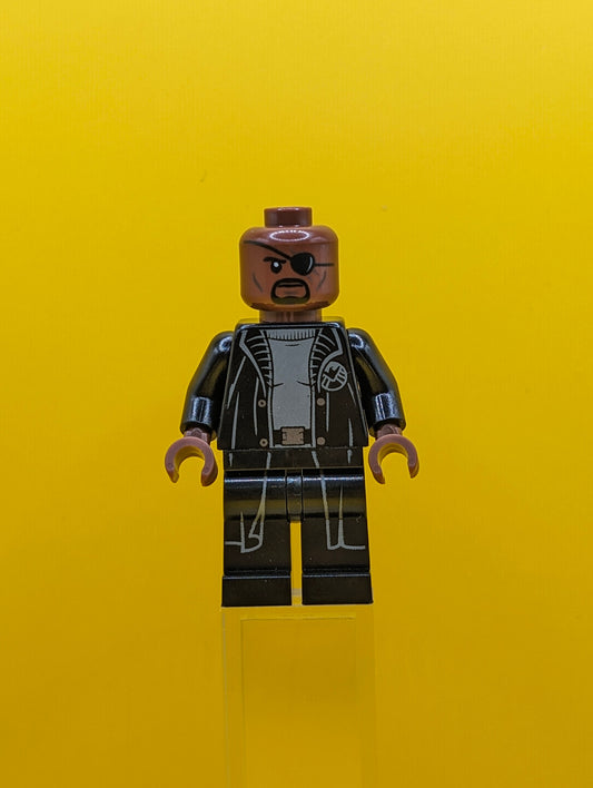 Nick Fury sh0585b No Shirt Tail Marvel Minifigure Lego
