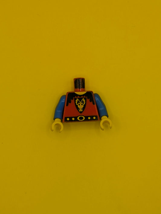 973p4bc02 Torso Castle Dragon Knights Dragon Face on Shield Pattern / Blue Arms / Yellow Hands Lego Part