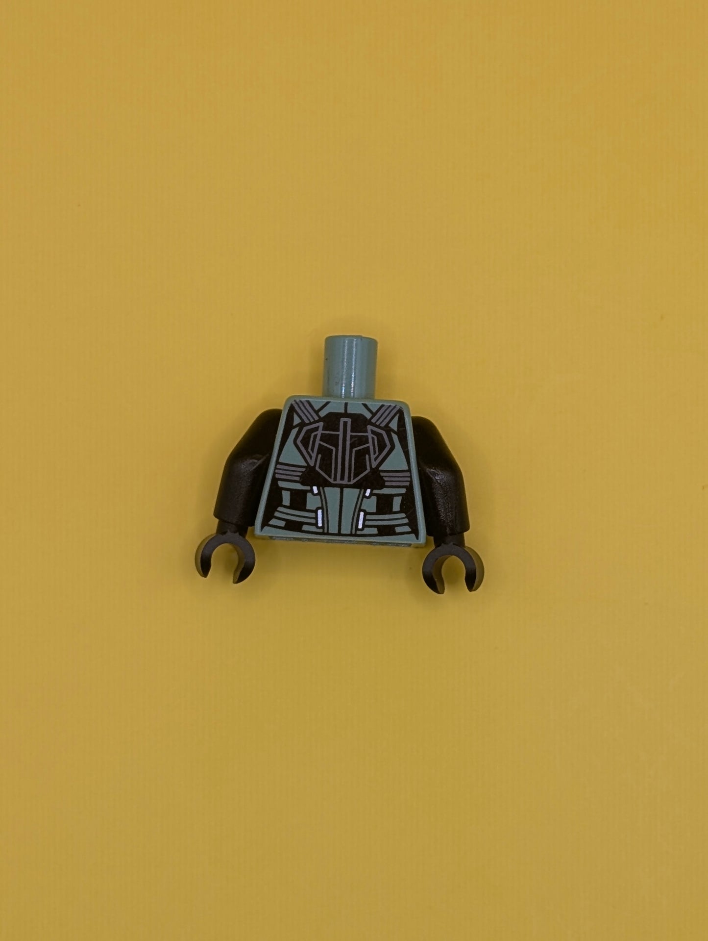 Torso Female Armor with Straps and Metallic Silver Zipper Pattern / Black Arms / Black Hands 973pb3056c01 Lego