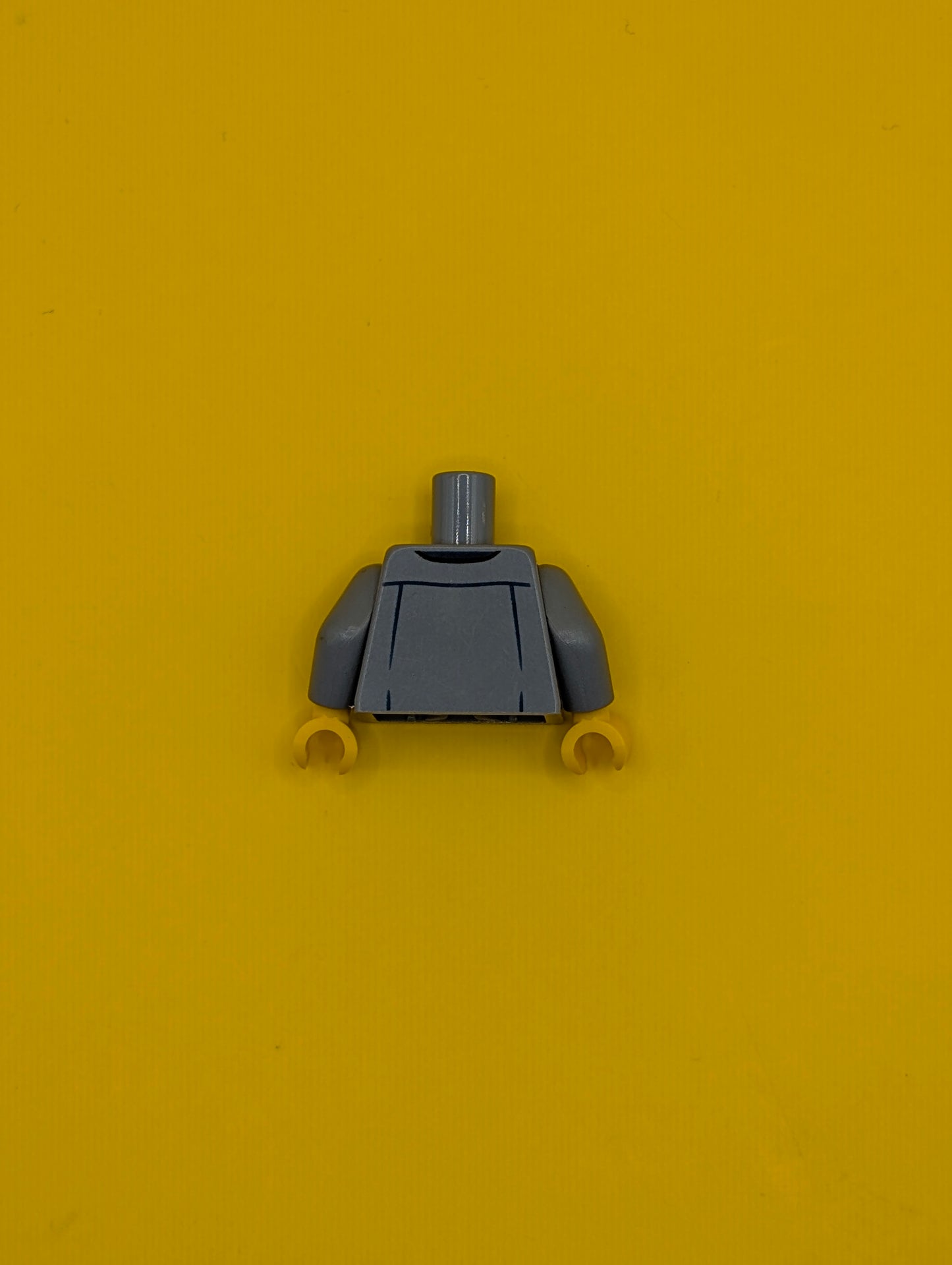 973pb3426c01 Torso Jacket with Dodge Logo on White Rumpled Shirt Pattern / Sand Blue Arms / Yellow Hands Lego Part
