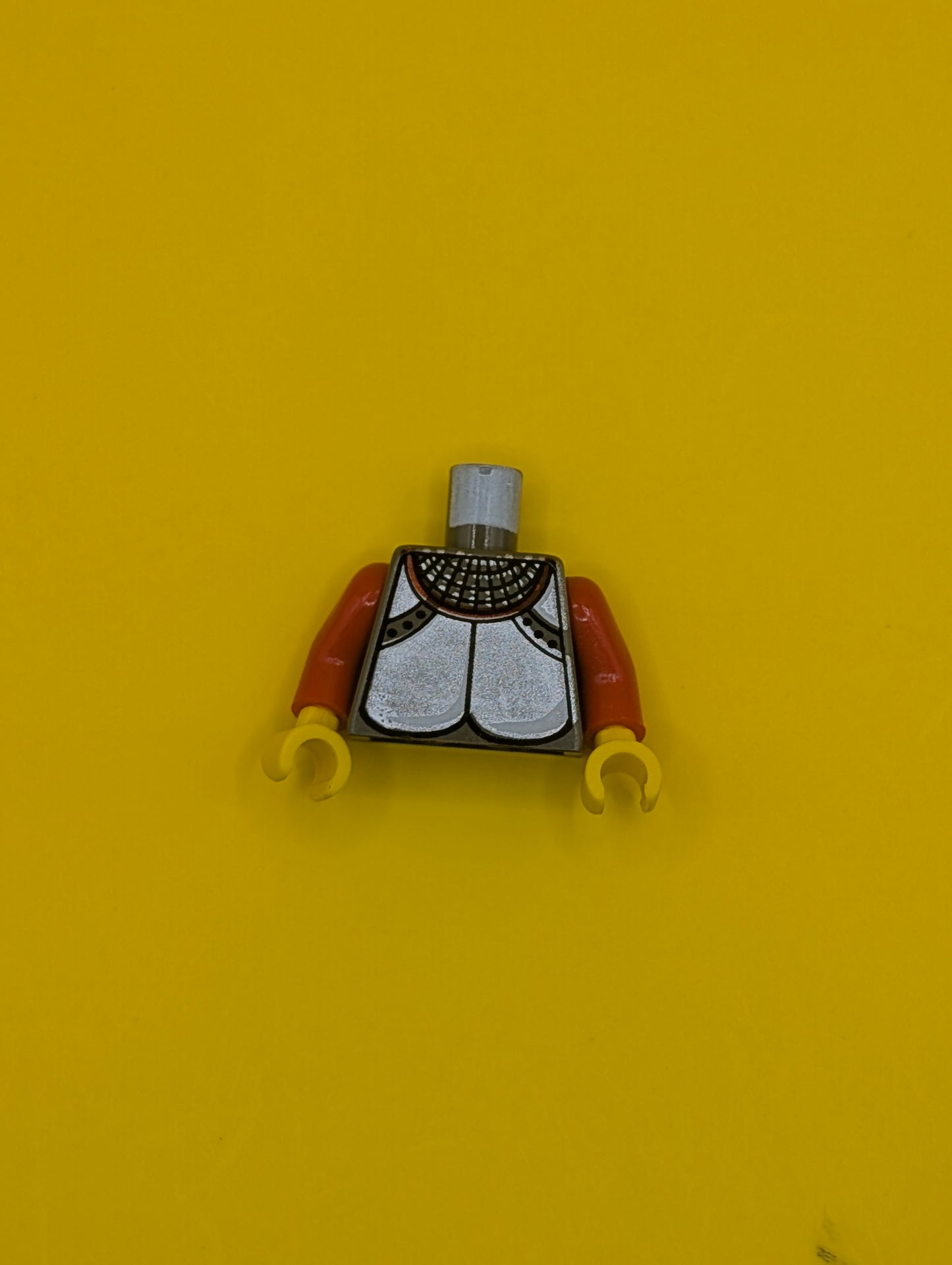 Torso Castle Knights Kingdom Plate Armor Silver Pattern / Red Arms / Yellow Hands 973px115c01 Lego