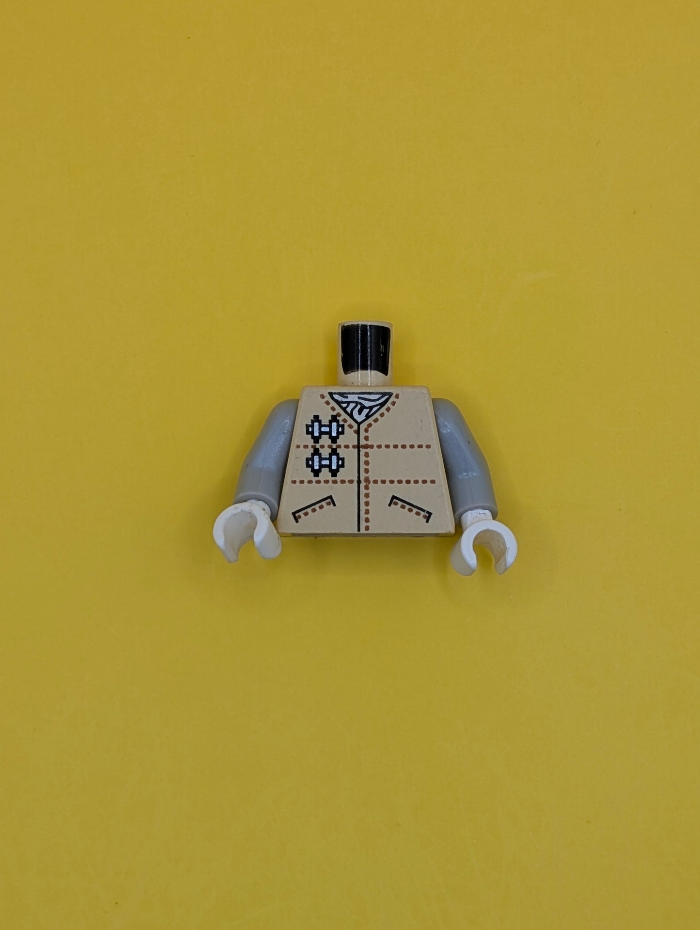 Torso SW Hoth Rebel Jacket with Pockets and Brown Dotted Lines over White Scarf Pattern / Light Gray Arms / White Hands 973px84c01 Lego