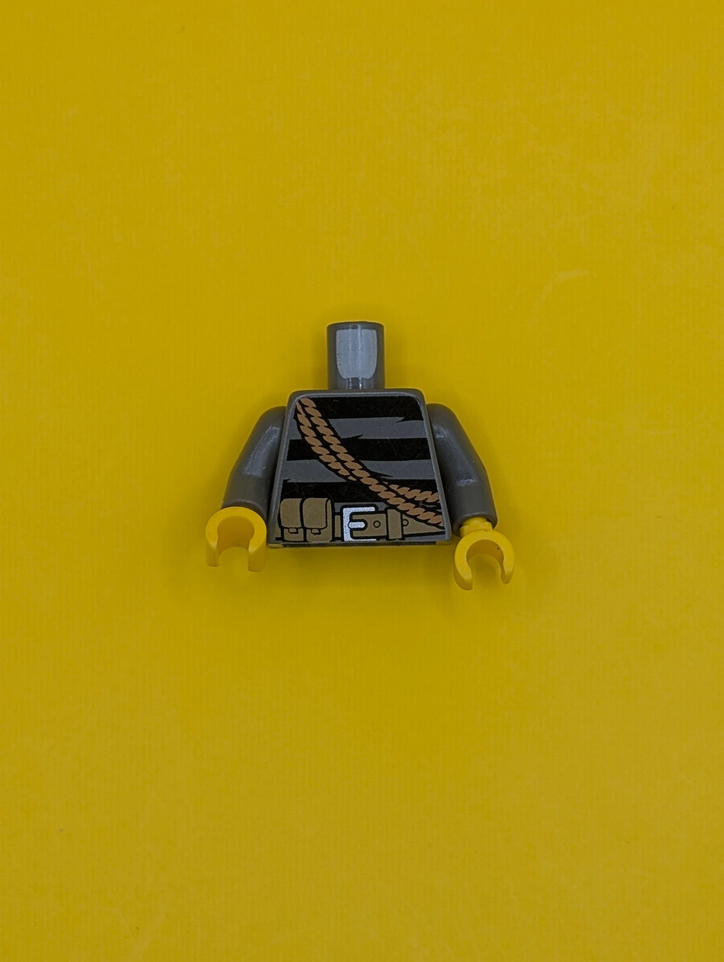 Torso Sweater Striped with Utility Belt, Rope and Keys Pattern / Dark Bluish Gray Arms / Yellow Hands 973pb1322c01 Lego
