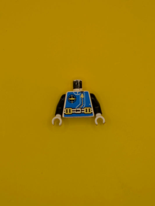Torso Aquazone Aquanaut Sub Logo, Zipper, and Weight Belt Pattern / Black Arms / White Hands 973px170c01 Lego