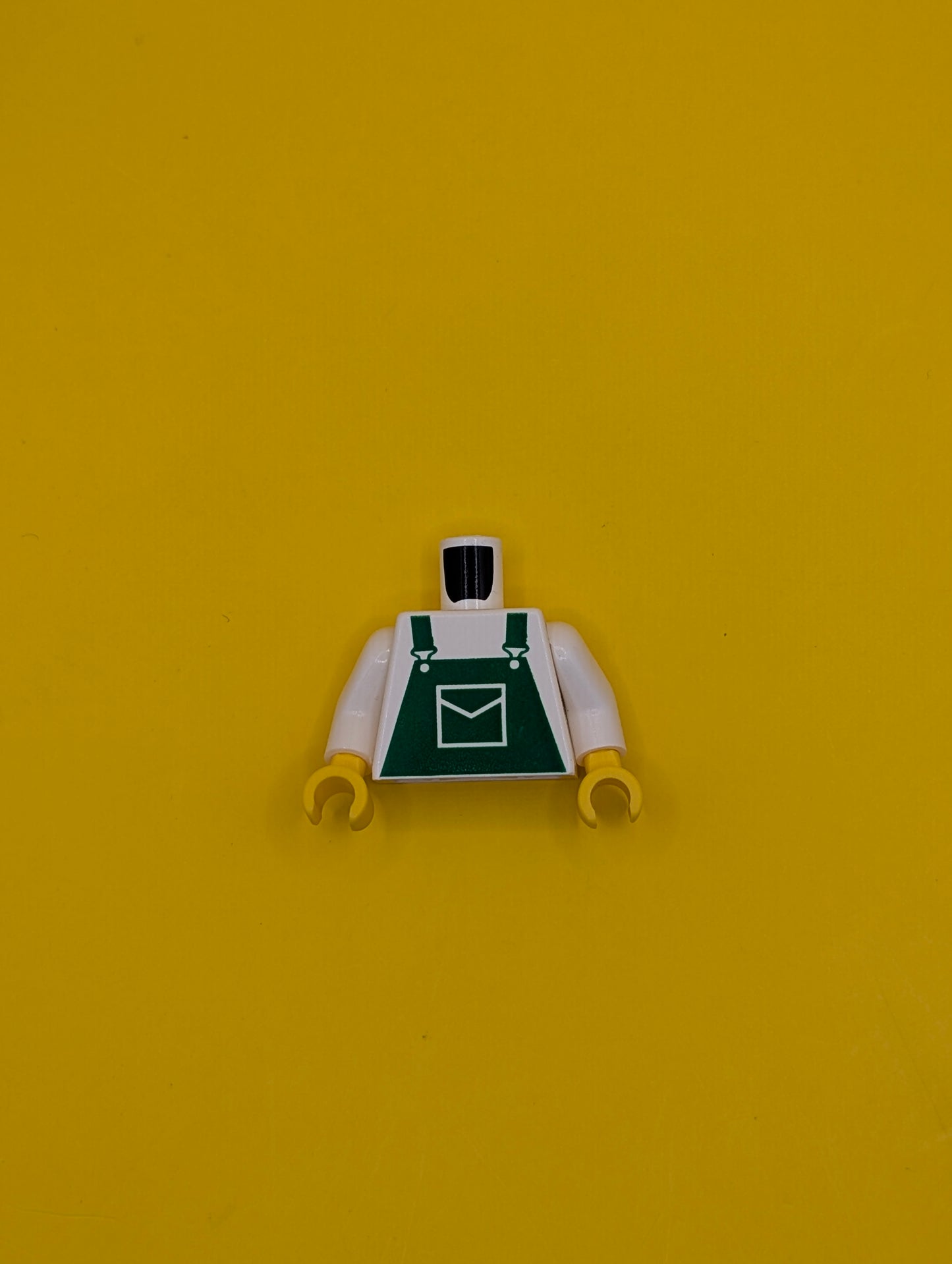 Torso Overalls Green with Pocket Pattern / White Arms / Yellow Hands 973pb0192c01 Lego