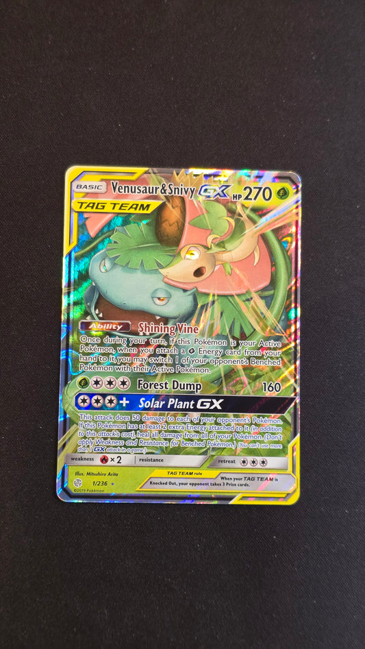 Venusaur & Snivy GX #1/236 -Cosmic Eclipse