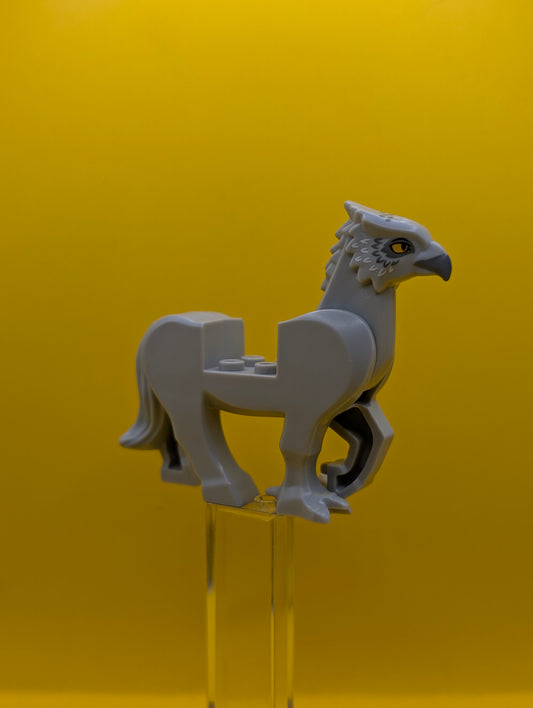 Hippogriff Body 50100c01pb01 with Dark Bluish Gray Beak and Eye Patches, White Feathers and Bright Light Orange Eyes Pattern Harry Potter Lego Minifigure