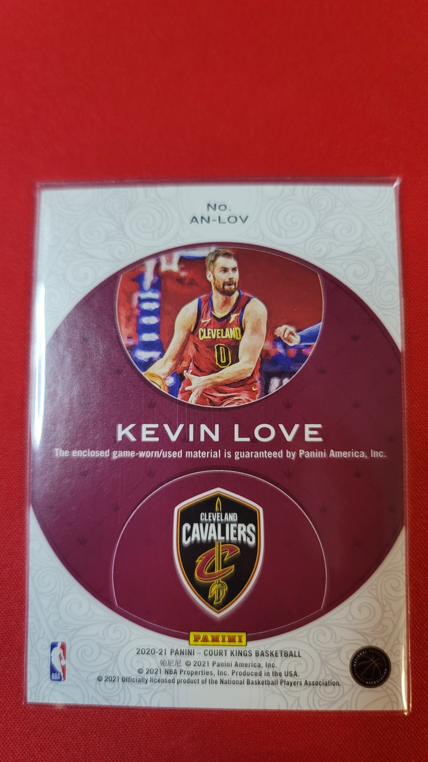 Kevin Love AN-LOV Cleveland Cavaliers Patch 2021 Panini Court Kings Basket Ball