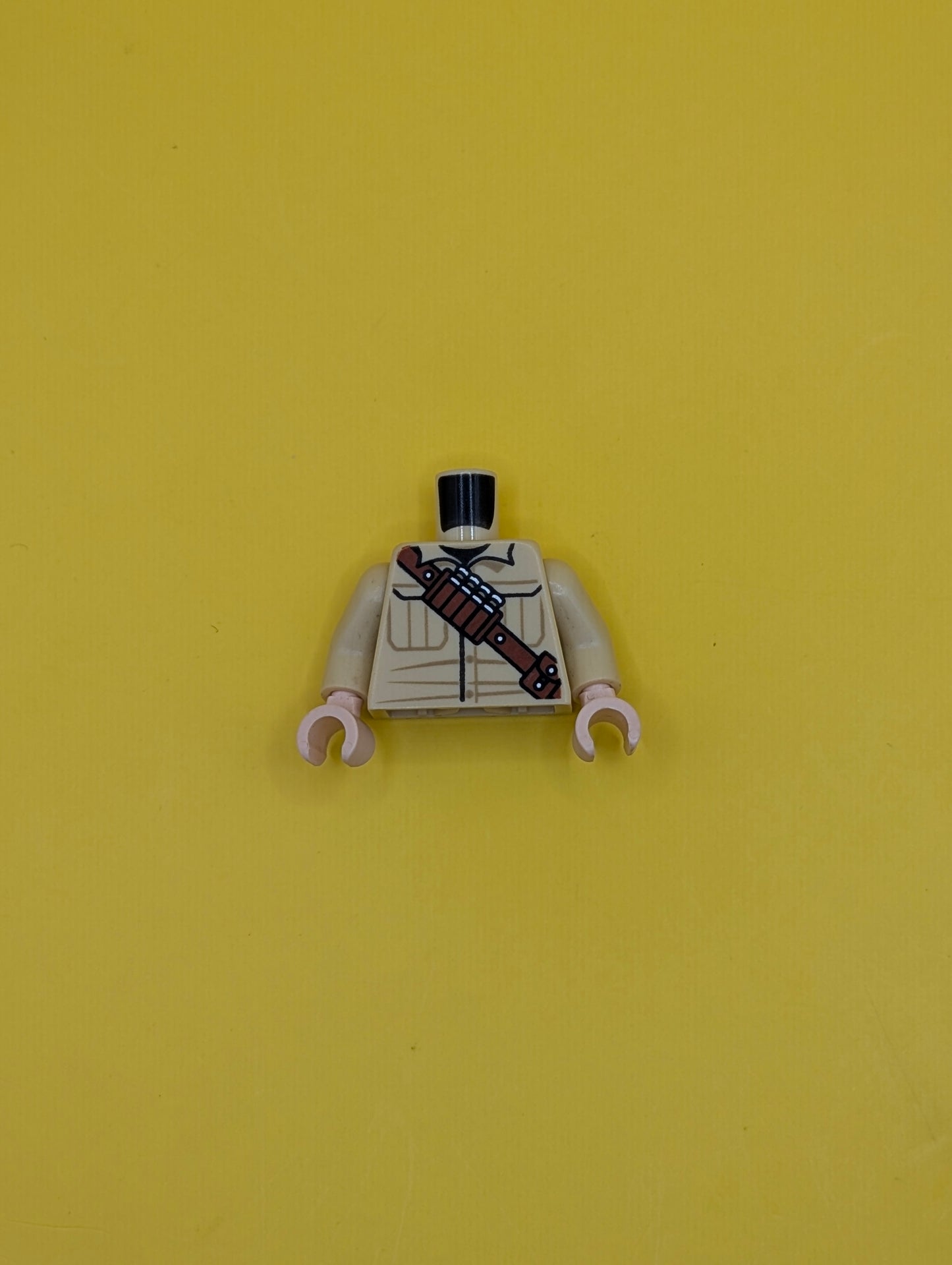 Torso Shirt with Pockets, Reddish Brown Shoulder Belt with Shells and Pouches, Dark Tan Rifle Holster on Back Pattern / Tan Arms / Light Nougat Hands 973pb3178c01 Lego