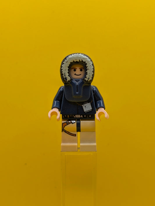 Han Solo sw0253 Light Nougat, Parka Hood, Tan Legs with Holster Star Wars Lego Minifigure
