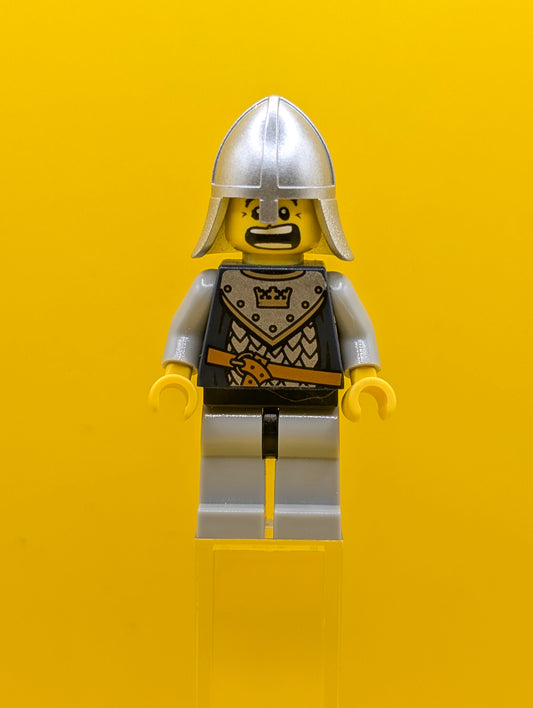 Fantasy Era cas341 Crown Knight Scale Mail with Crown, Helmet with Neck Protector, Dual Sided Head Castle Lego Minifigure