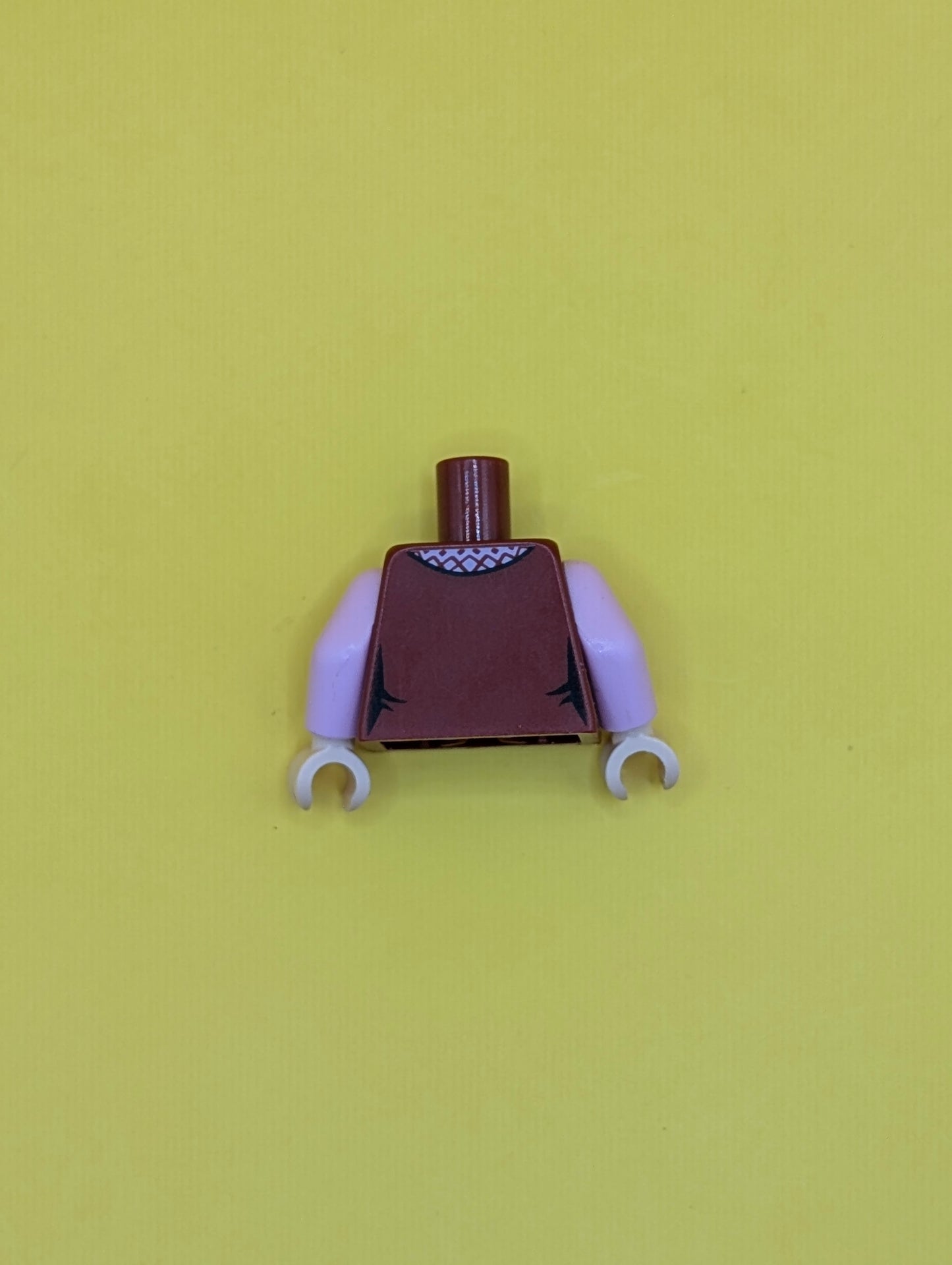 Torso Female Vest Closed with Bright Pink Collar with Diamonds, Gold Pendant Necklace, Light Nougat Neck Pattern / Bright Pink Arms / Light Nougat Hands 973pb3221c01 Lego