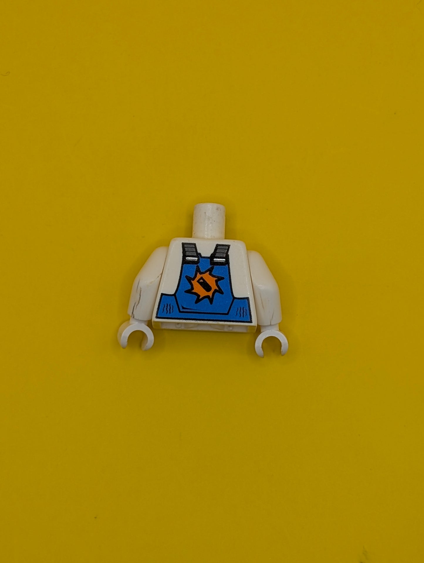 Torso Power Miners Blue Vest over Shirt with Collar Pattern / White Arms / White Hands 973pb0535c01 Lego
