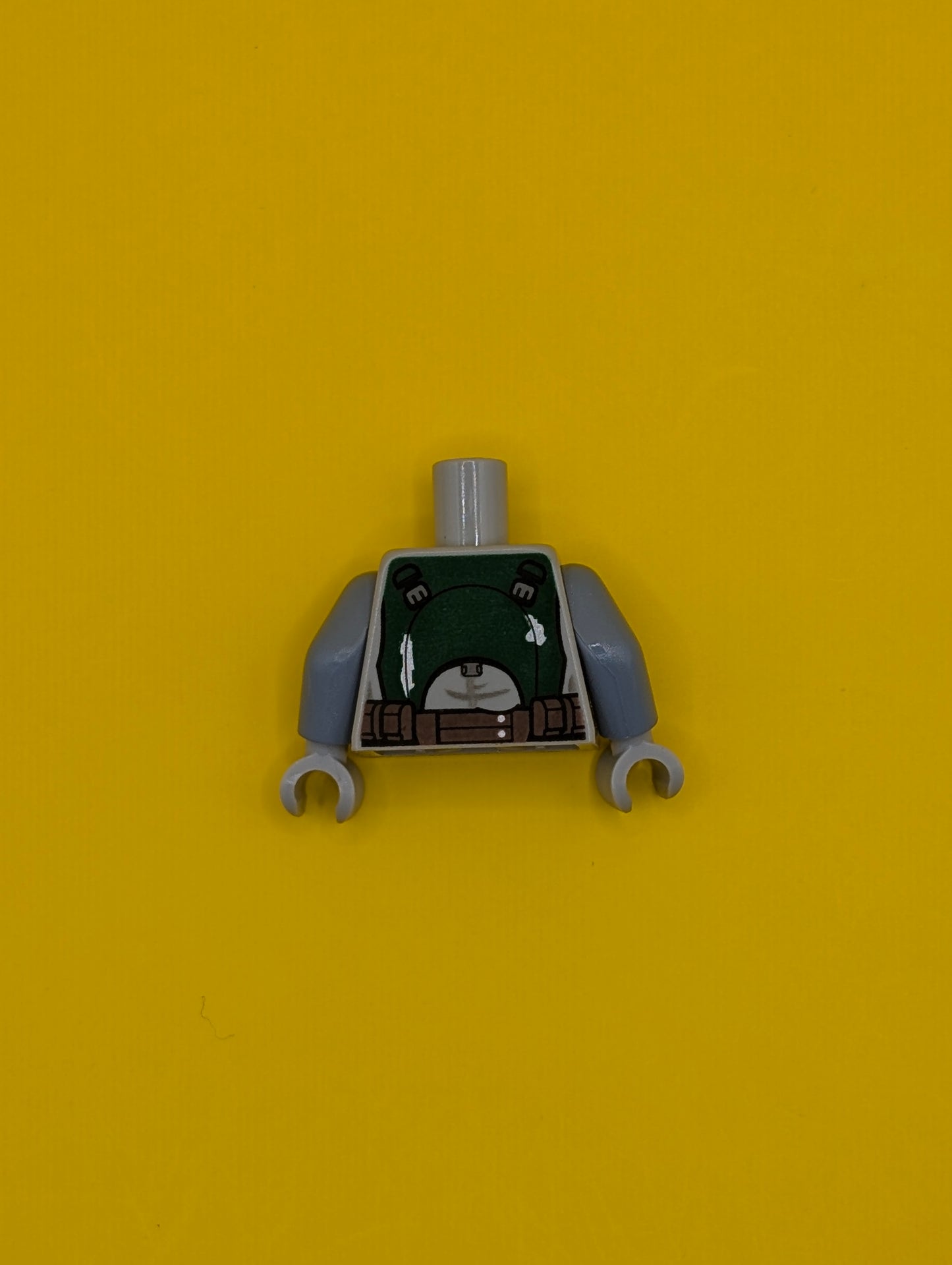 Torso SW Mandalorian Armor Plates Dark Green Pattern Dual Sided, Small Emblem on Chest (Boba Fett) / Sand Blue Arms / Light Bluish Gray Hands 973pb2244c01 Lego