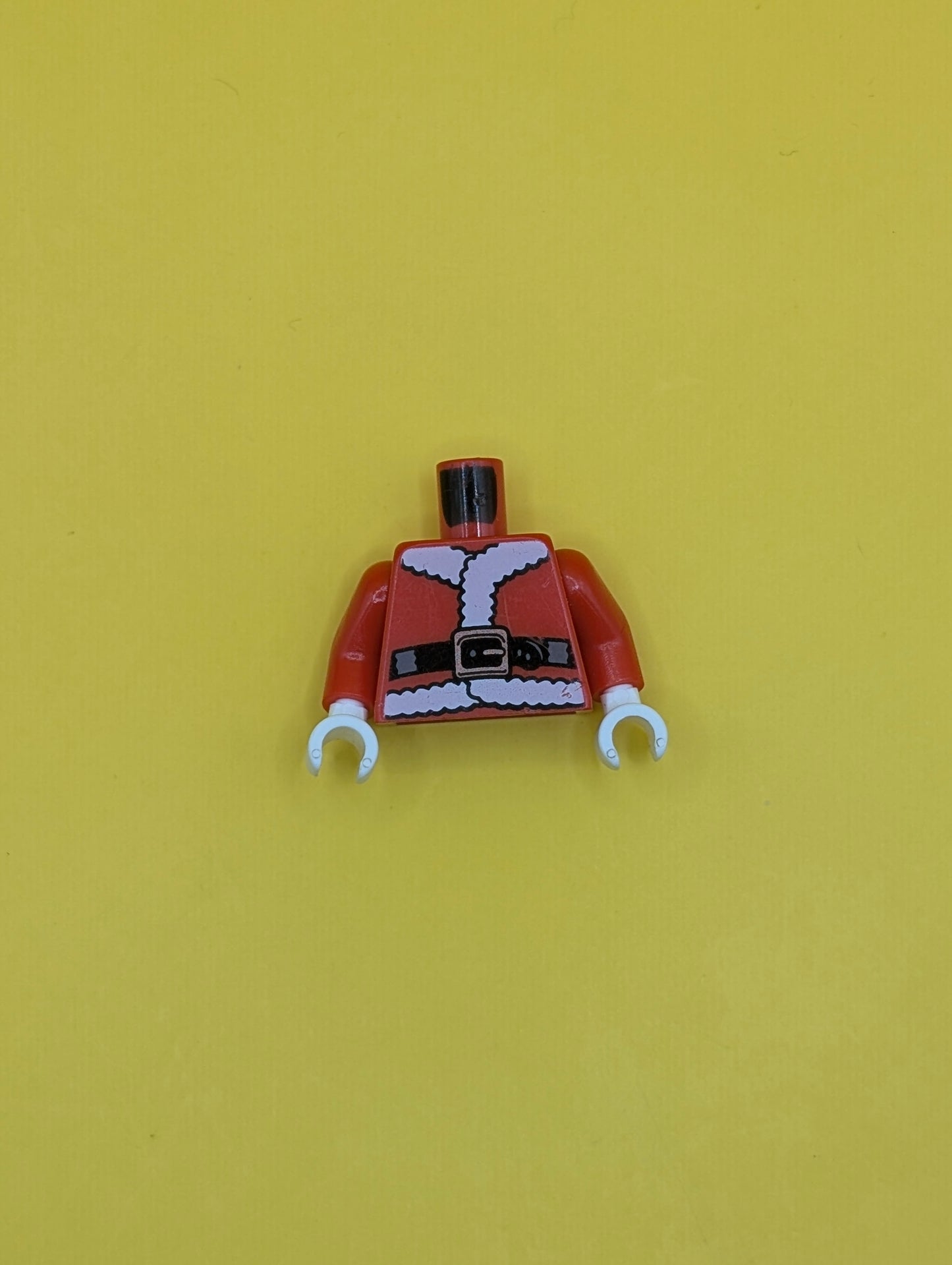 973pb1243c01 Torso Santa Jacket with Fur and Black Belt Pattern / Red Arms / White Hands Lego Part
