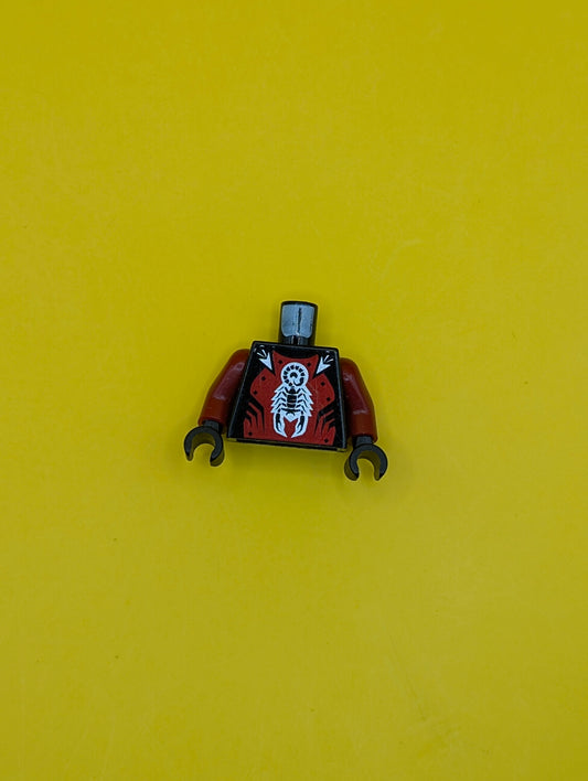 Torso Castle Knights Kingdom II with Scorpion Pattern / Dark Red Arms / Black Hands 973pb0347c01 Lego