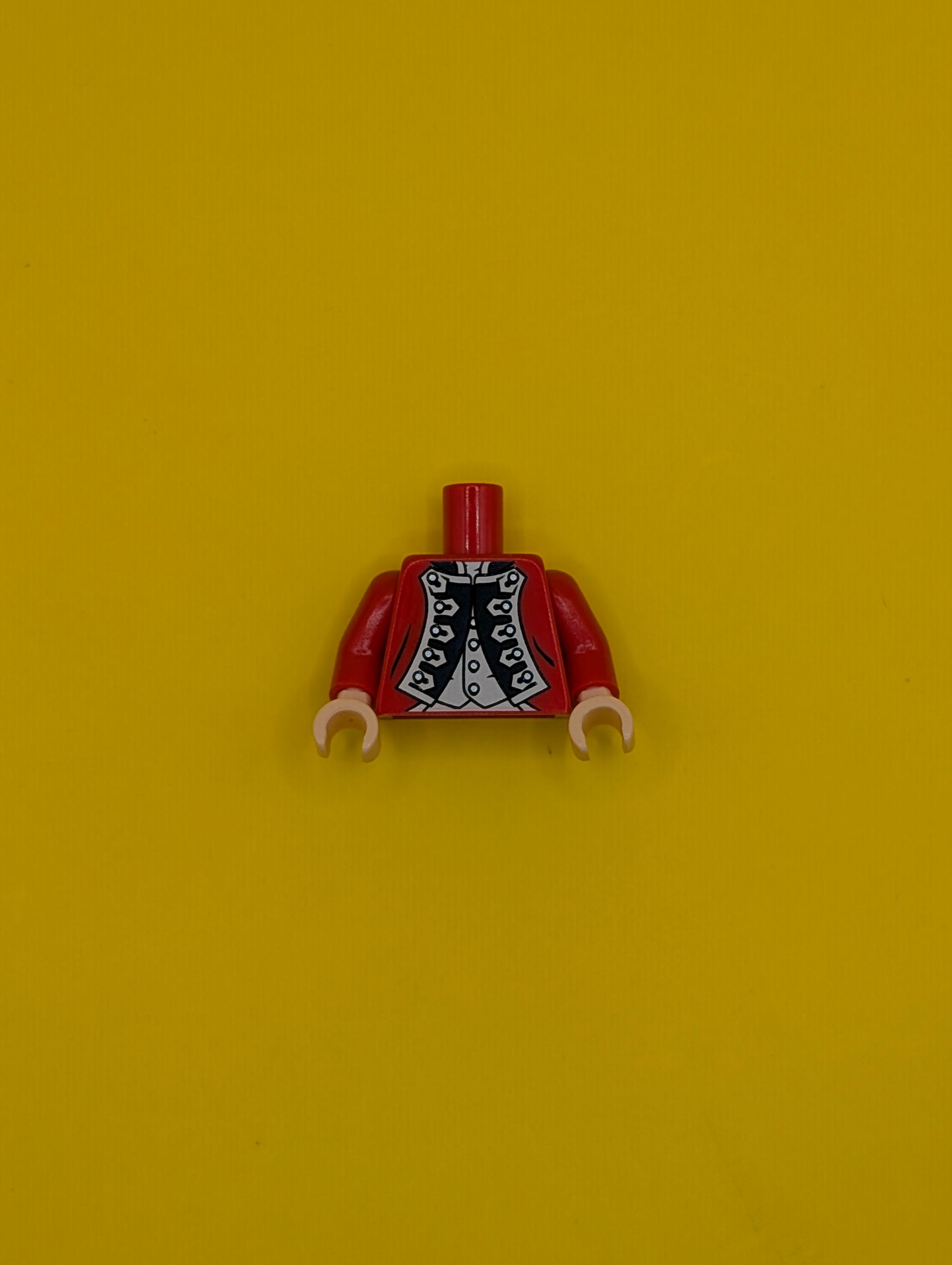 Torso PotC Officer's Uniform with White Vest and Gold Buttons Pattern (King George) / Red Arms / Light Nougat Hands 973pb0880c01 Lego