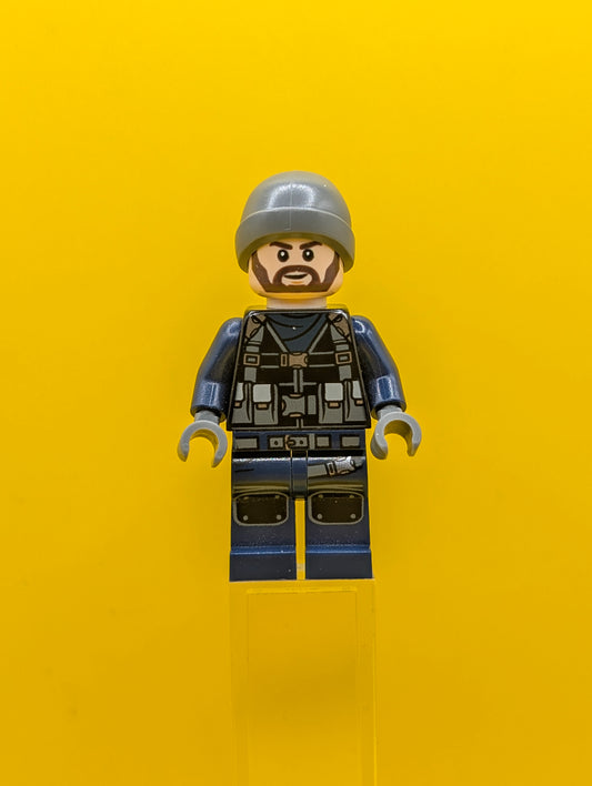 ACU Guard jw018 Male, Dark Bluish Gray Beanie, Light Nougat Head Marvel Lego Minifigure