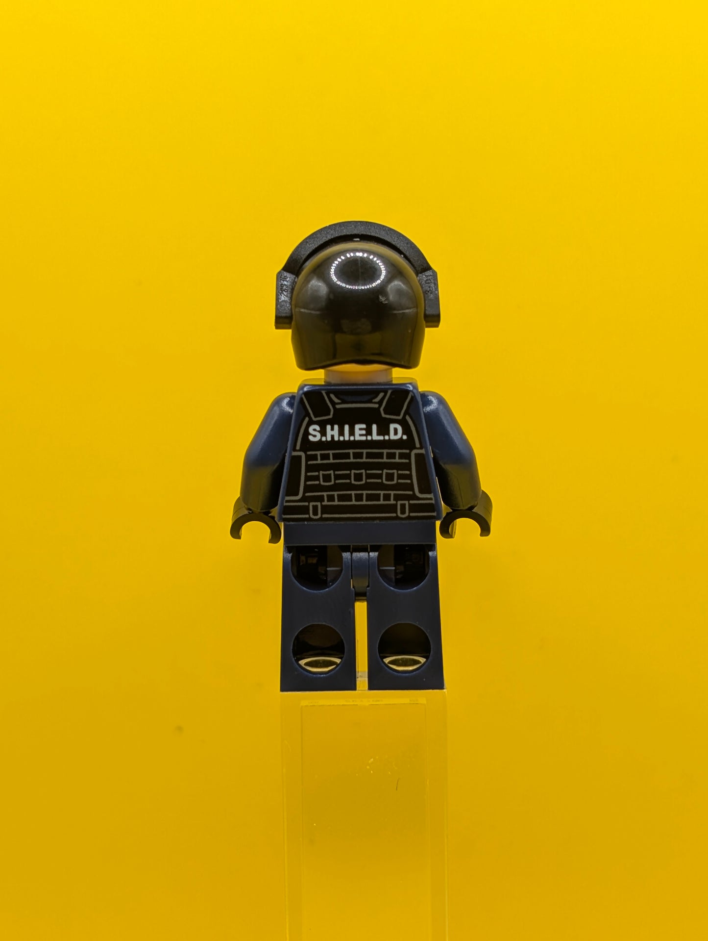 SHIELD Agent sh0919 Tony Stark, Tactical Vest, Black Helmet and Goggles Marvel Lego Minifigure