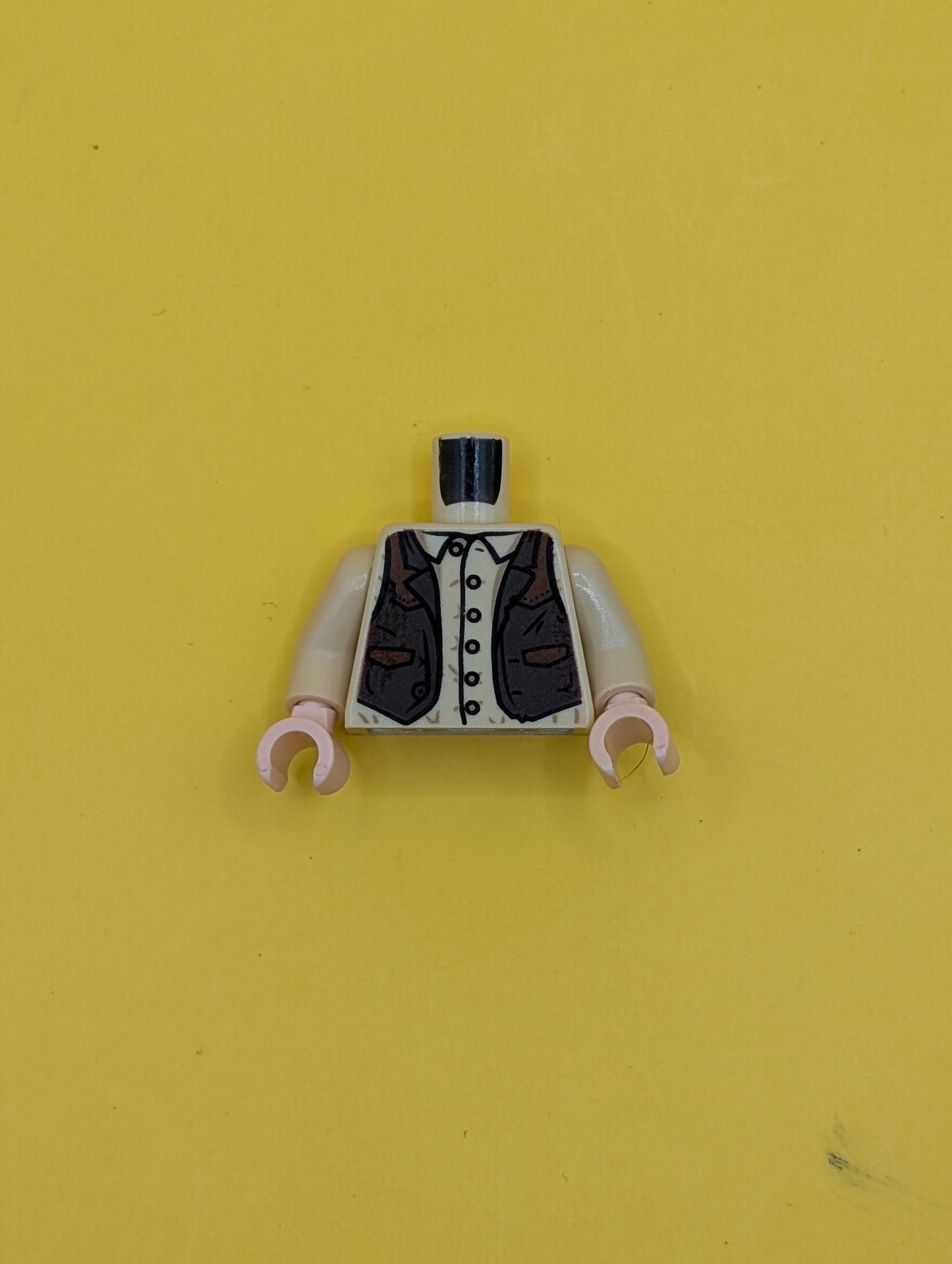 Torso Shirt with Buttons and Brown Western Style Vest Pattern / Tan Arms / Light Nougat Hands 973pb1451c01 Lego