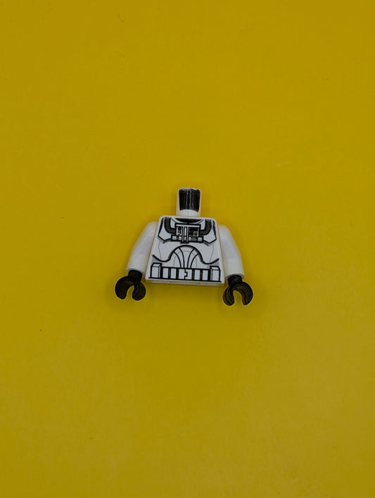 973pb0500c01 Torso SW Armor Clone Pilot (Clone Wars) Pattern / White Arms / Black Hands Lego Part