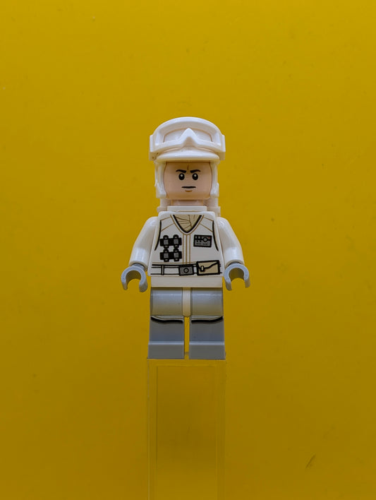 Hoth Rebel Trooper sw0708 White Uniform (Frown) Star Wars Lego Minifigure