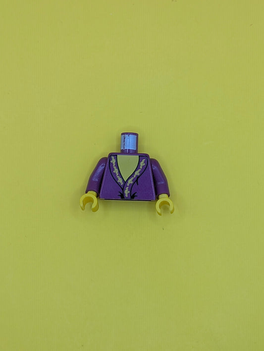 973px149c01 Torso Harry Potter Dumbledore Pattern / Purple Arms / Yellow Hands Lego Part