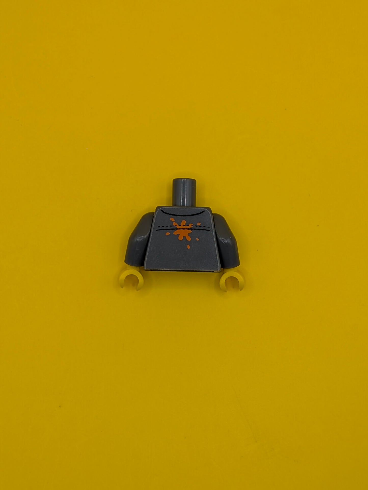 Torso Silver Zipper and Lime Paint Splotches Pattern / Dark Bluish Gray Arms / Yellow Hands 973pb1405c01 Lego