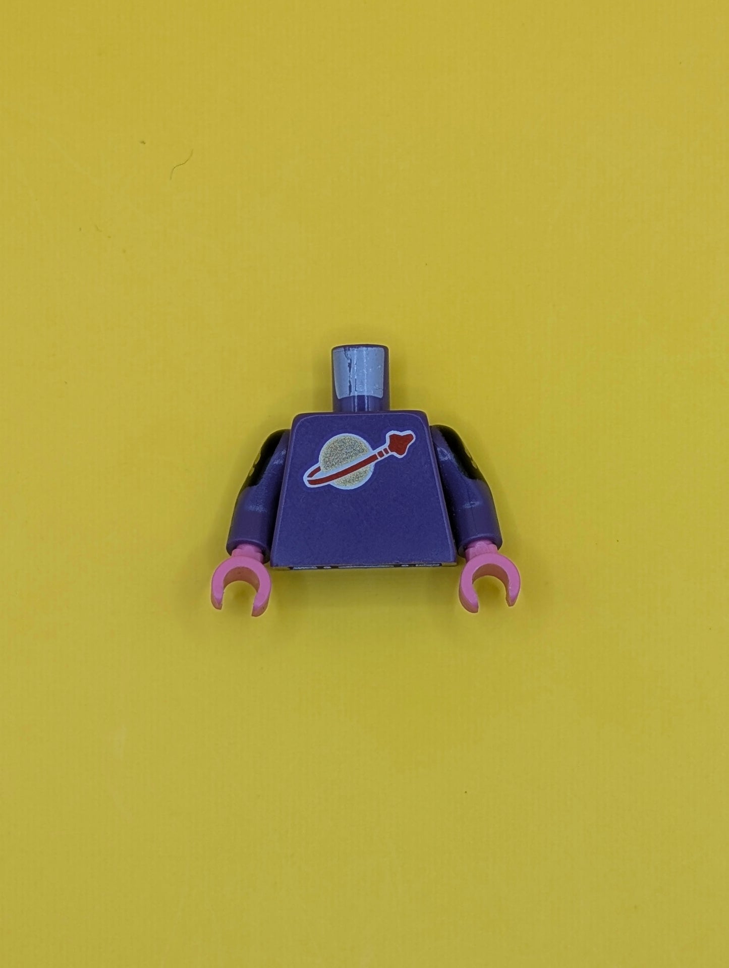 Torso with Classic Space Logo High on Torso Pattern, Inside with Ribs (second reissue) / Dark Purple Arms with Black and Gold Armor Pattern / Dark Pink Hands 973p90new2c12 Lego