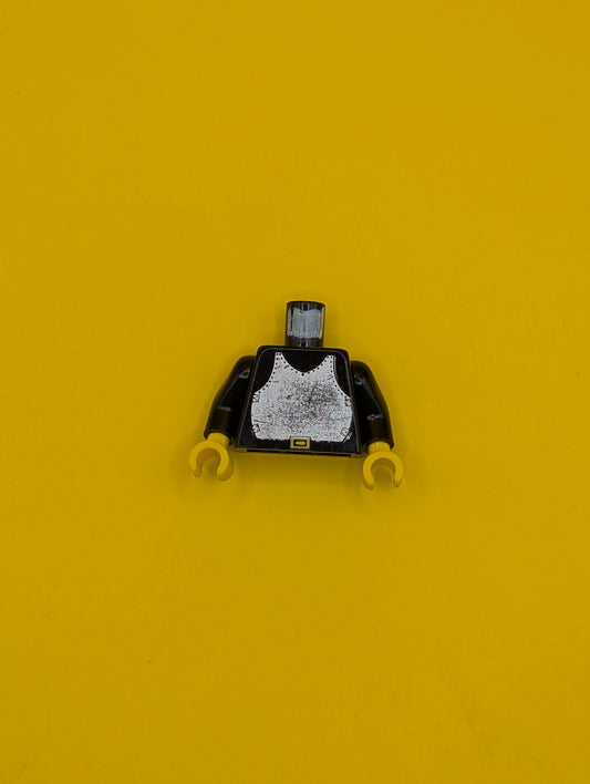 Torso Castle Silver Breastplate Armor, Black Belt with Yellow Buckle Pattern / Black Arms / Yellow Hands 973p40c01 Lego