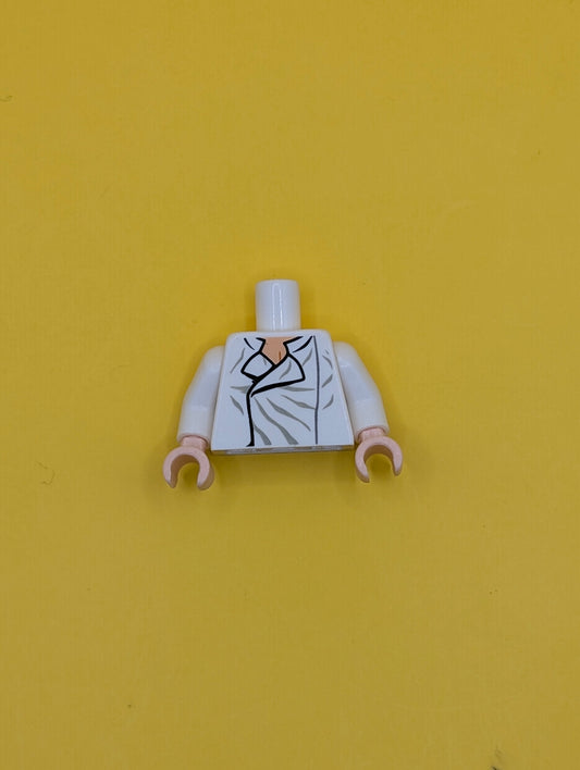 Torso SW Shirt Open Collar with Wrinkles Pattern (Han Solo) / White Arms / Light Nougat Hands 973pb0725c01 Lego