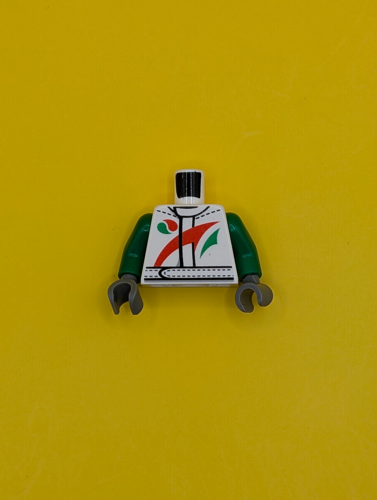 Torso Octan Logo Jacket with Red and Green Stripe Pattern / Green Arms / Dark Bluish Gray Hands 973pb1373c01 Lego