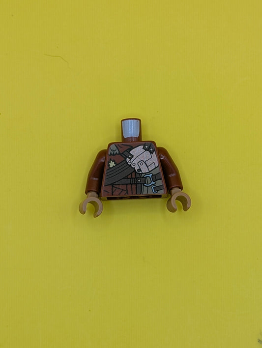 Torso Fur Collar, Copper Armor Panel with Dark Brown Straps Pattern / Dark Red Arms / Medium Nougat Hands 973pb2651c01 Lego