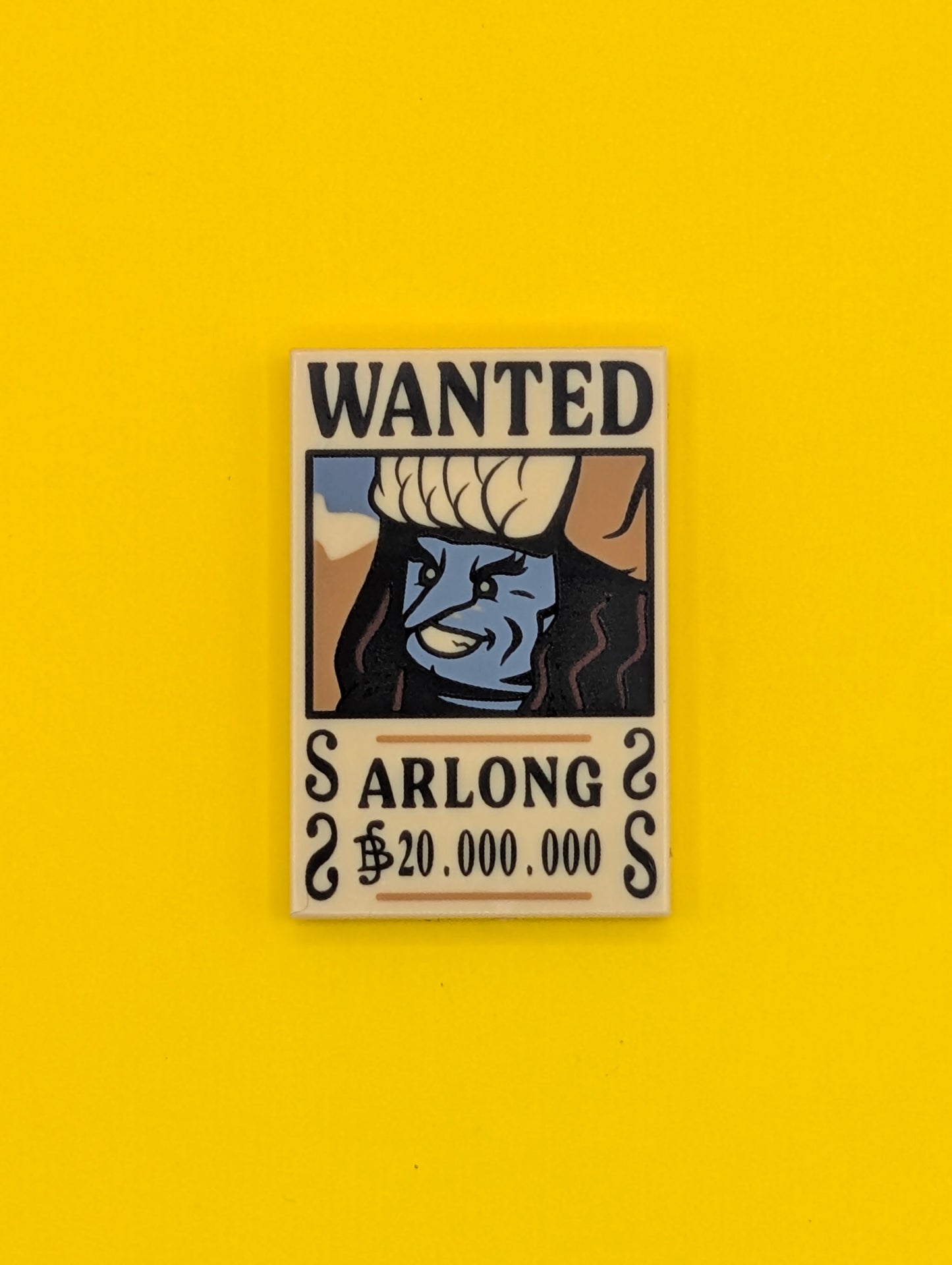 Arlong Wanted Poster Tile One Piece Lego Part