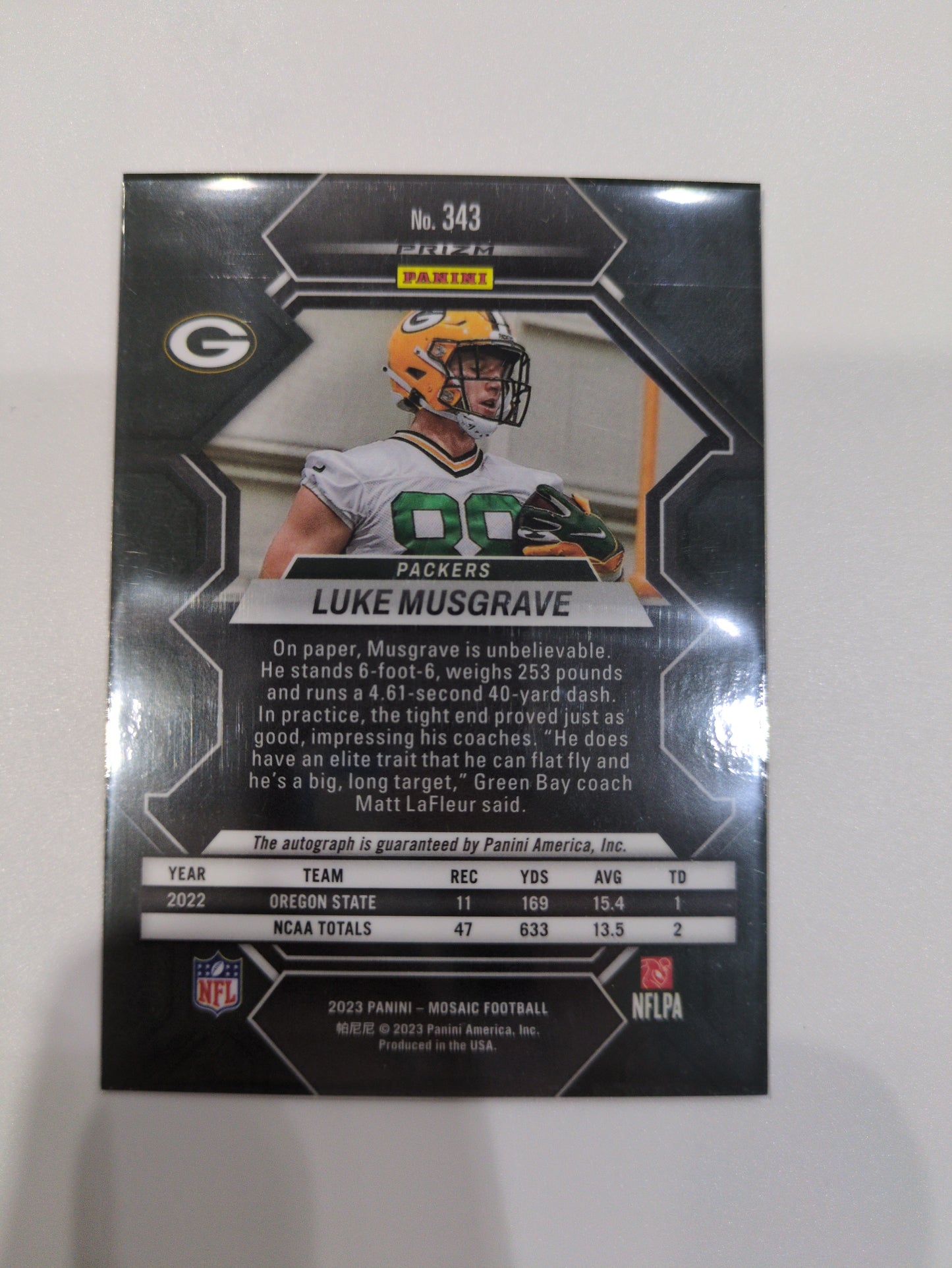 Luke Musyrute 343 Greenbay Rookie Mosaic auto