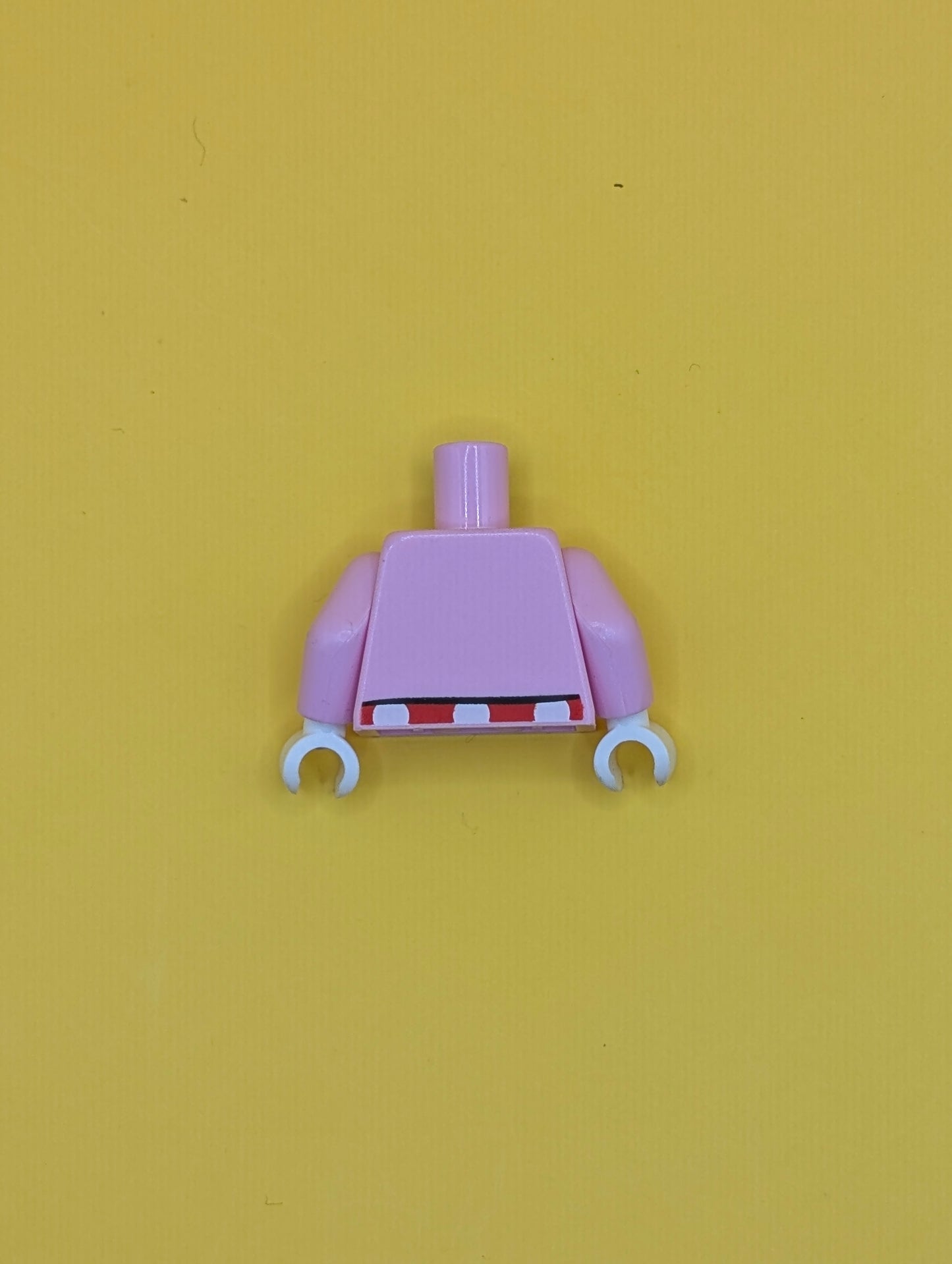 Torso Open Jacket with Button over Red Dress with White Polka Dots Pattern / Bright Pink Arms / White Hands 973pb4730c01 Lego