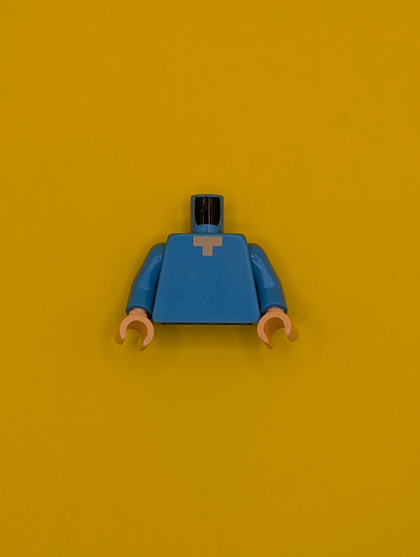 Torso Pixelated Light Nougat Neck Pattern (Minecraft Steve) / Dark Azure Arms / Light Nougat Hands 973pb1813c01 Lego