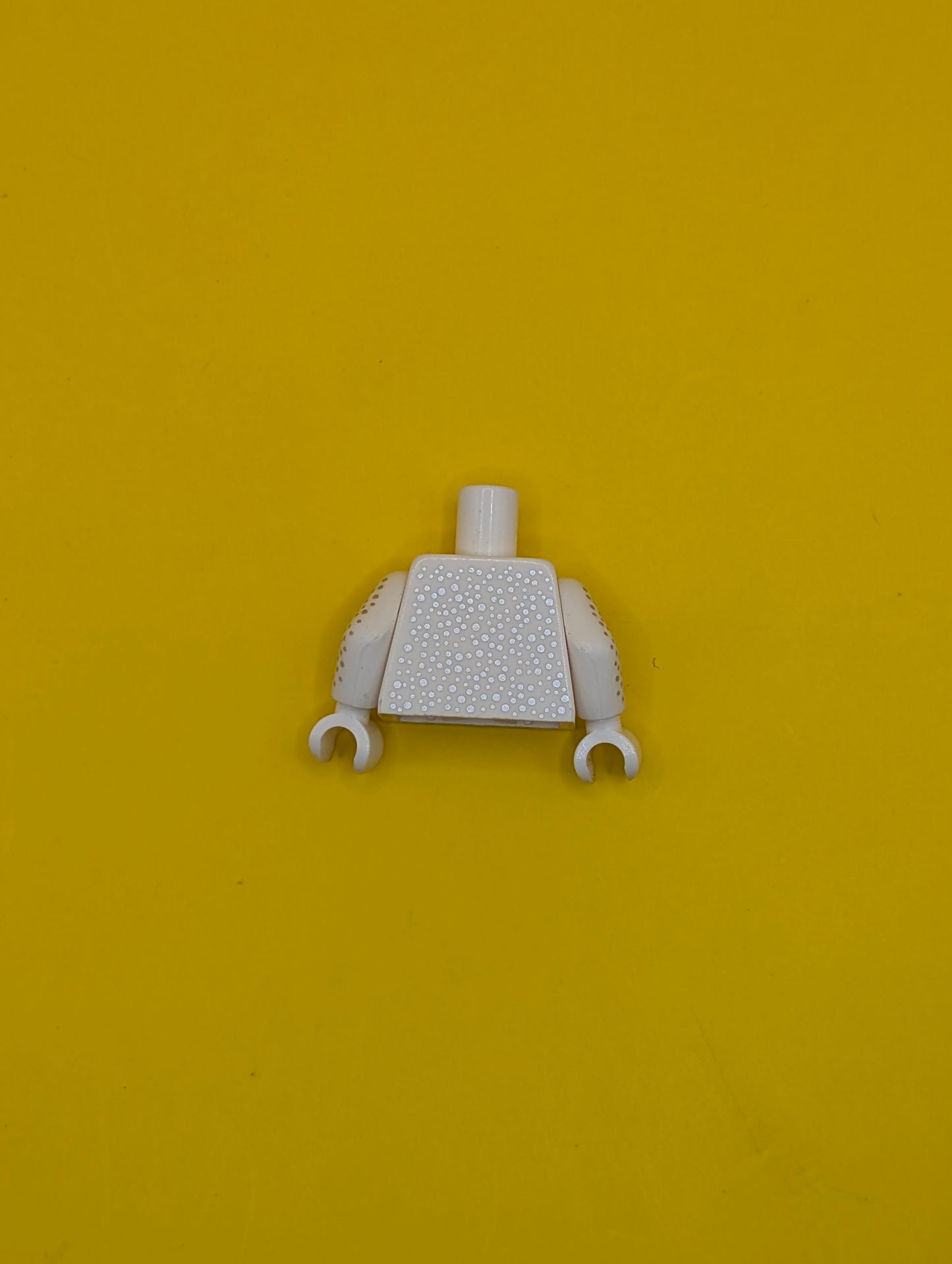 Torso Tuxedo with Gold Tie and Vest, Silver Speckles Pattern / White Arms with Silver Speckles Pattern / White Hands 973pb2938c01 Lego