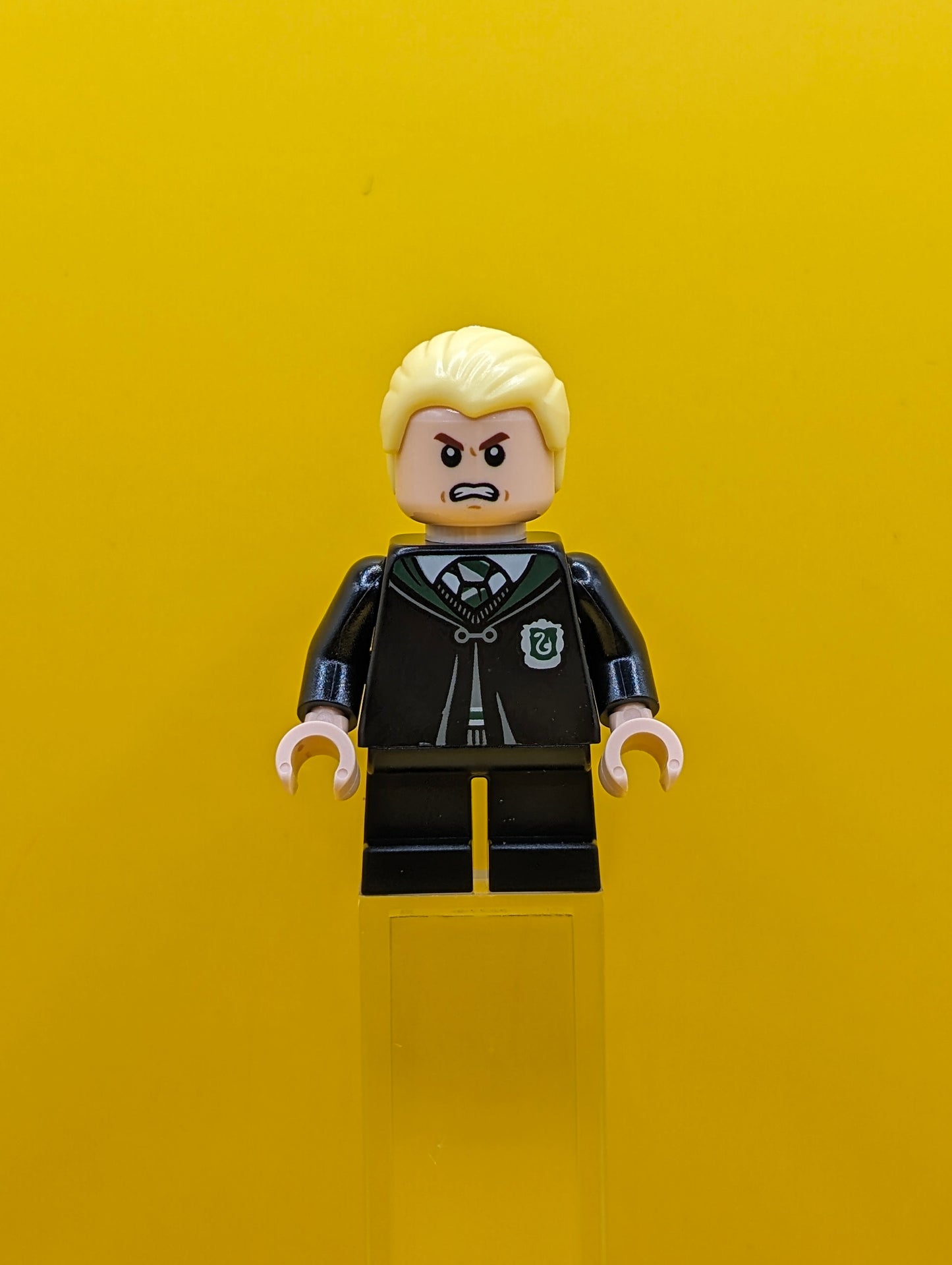 Draco Malfoy hp254 Black Torso Slytherin Robe, Black Short Legs Minifigure Lego
