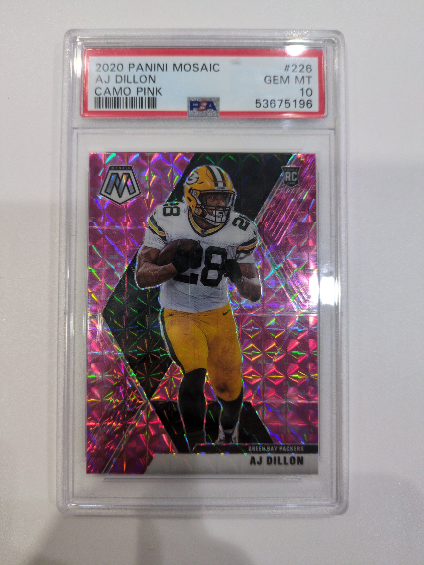 AJ Dillion 226 10 Pink PSA GreenBay Packers
