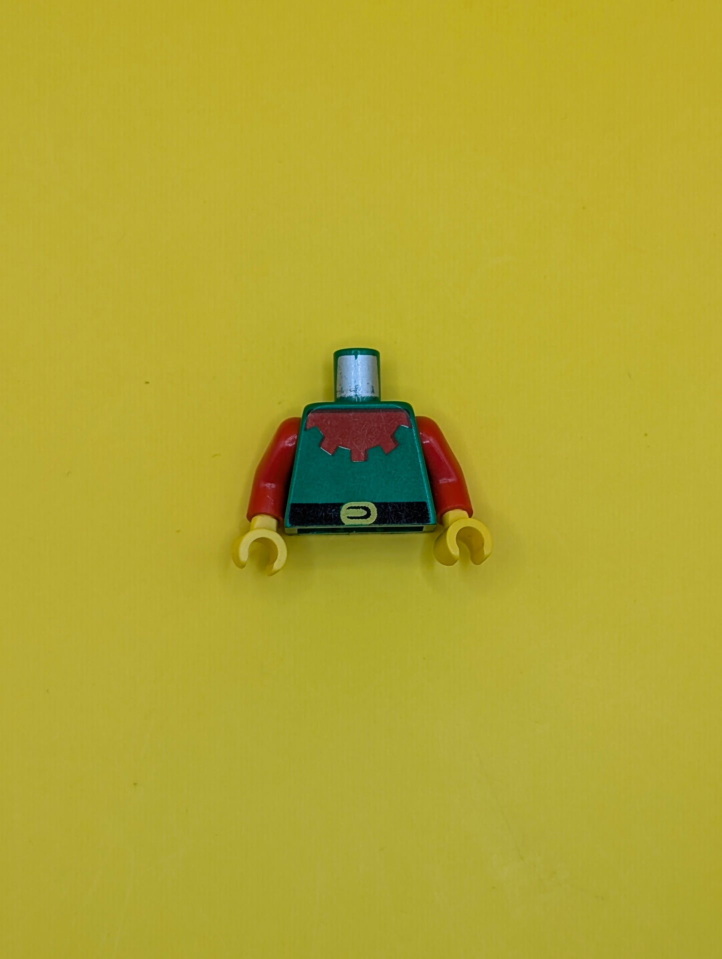 Torso Castle Forestman with Red Collar, Black Belt, and Yellow Buckle Pattern / Red Arms / Yellow Hands 973p48c01 Lego