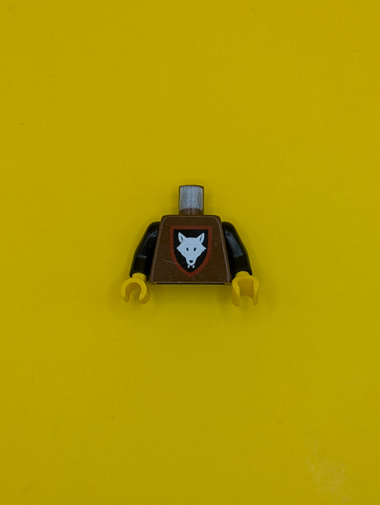 973p44c02 Torso Castle Wolfpack Pattern / Black Arms / Yellow Hands Lego Part