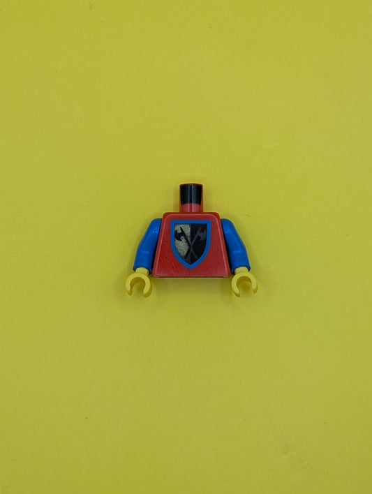 973p42c01 Torso Castle Crusaders Crossed Axe Shield Pattern / Blue Arms / Yellow Hands Lego Part