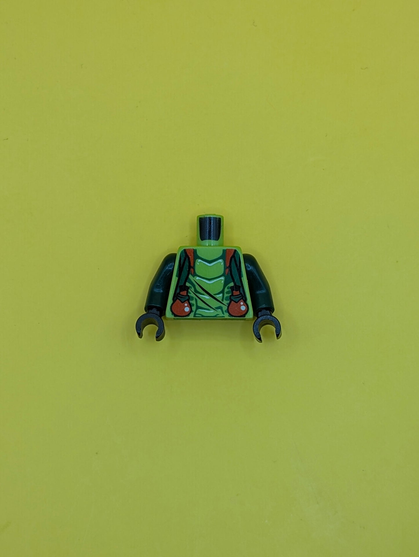 973pb1192c01 Torso Ninjago Snake with Dark Green Straps and Red Vials Pattern (Spitta) / Dark Green Arms / Black Hands Lego Part