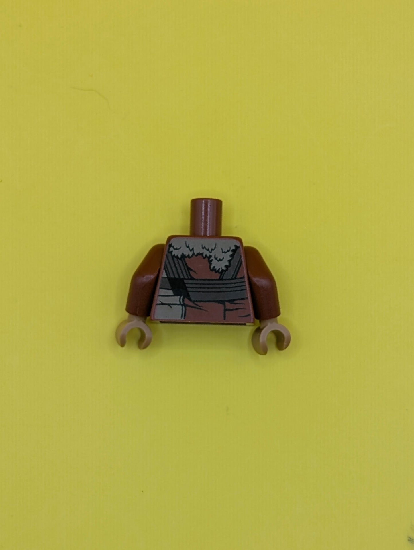 Torso Fur Collar, Copper Armor Panel with Dark Brown Straps Pattern / Dark Red Arms / Medium Nougat Hands 973pb2651c01 Lego